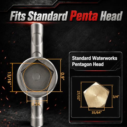 13/16 Inch Pentagon Curb Box Key Wrench for Water Meter Pit Lids - Image 3