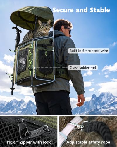 Pecute Cat Backpack Carrier,Pet Carrier Backpack for Hiking - Image 5