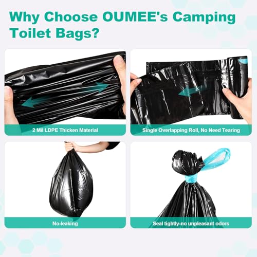 OUMEE Lemon 30 Portable Toilet Bags with 30 Poo Gel Set, 8 Gallon - Image 5