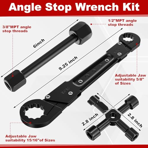 5 Pcs Compression Sleeve Puller Kit, Angle Stop Wrench Tool - Image 3