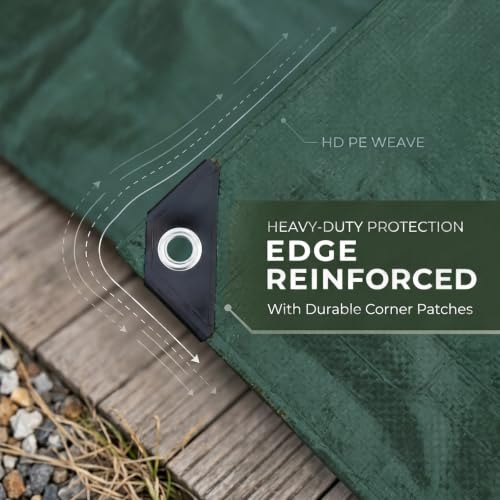 Tarp Waterproof 10x20FT Multi-Purpose Green Poly Tarps Cover 8Mil - Image 3