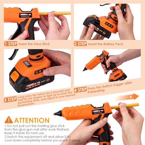 THINKWORK 20V Cordless Glue Gun with 32 Glue Sticks - Digital - Image 7