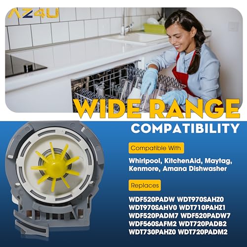 AZ4U Dishwasher Drain Pump Motor For Whirlpool WDF520PADW - Image 5