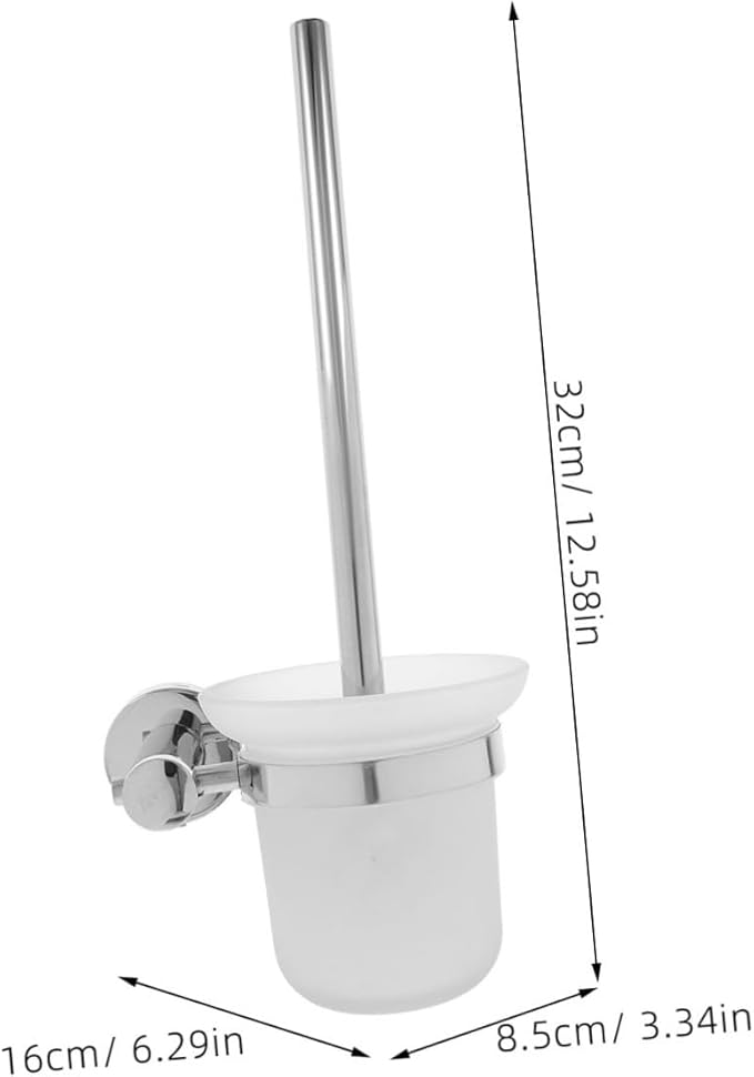 Bathroom Accessory Set Stainless Steel Toilet Brush Holder Wall-Mounted Cleaning Tool Toilet Bowl Brush and Holder Home Essentials