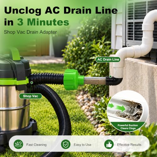 AC Drain Line Vacuum Adapter for Shop Vac HVAC Condensate Drain - Image 3