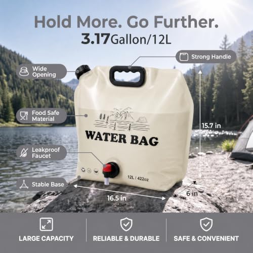 4‑Pack 3.17 Gallon Collapsible Water Container, Water Jugs - Image 3