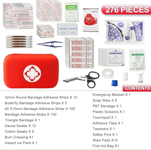 First Aid Kit 276PCS Car Home Camping Essentials Red - Image 3