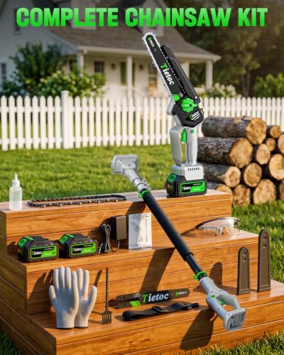 TIETOC 2-in-1 Brushless Pole Saw for Tree Trimming – 8/6" - Image 3