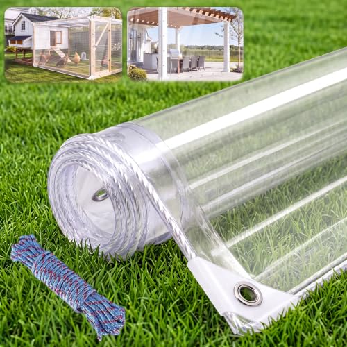 Clear Tarps Heavy Duty Waterproof, 14 Mil Clear Vinyl Tarp - Image 2