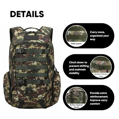 35L Tactical Backpack for Men, MOLLE Military Bug Out Bag - Image 5