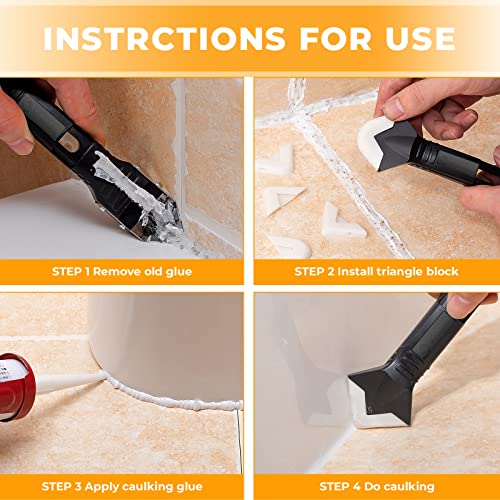 Saker Silicone Caulking Tool 3-in-1 Grout Removal Tool Kit - Image 3