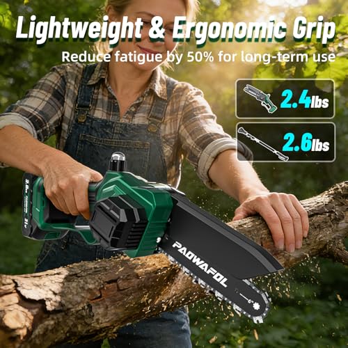 2-in-1 Pole Saws for Tree Trimming, Mini Chainsaw Cordless - Image 7