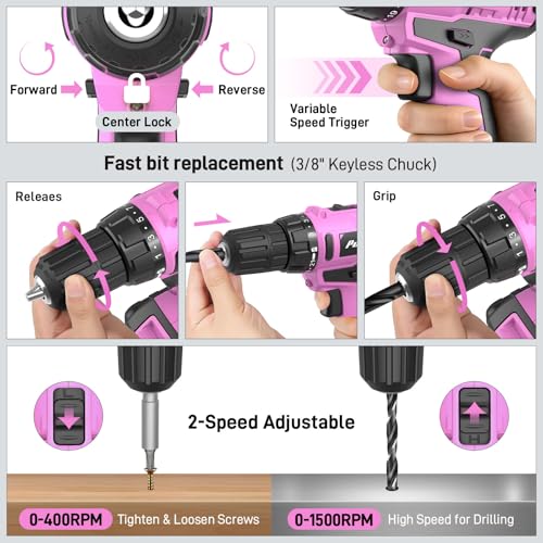 PULITUO Power Drill Tool Kit with 20V Cordless | Hand Tools - Image 6