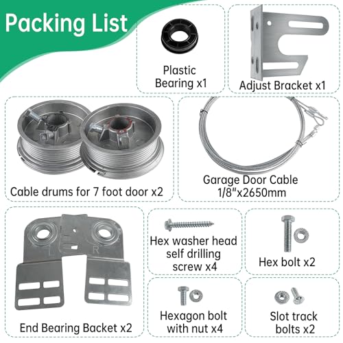 Universal Garage Door Torsion Spring Conversion Kit Fit - Image 5