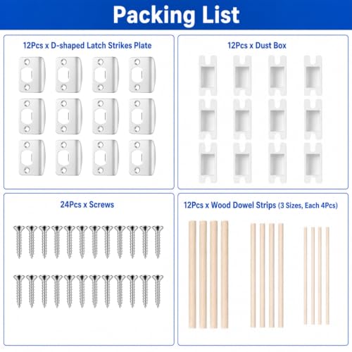 12 Pack Standard Door Strike Plate Repair Kit, Door Latch - Image 7