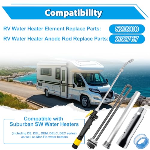 RV Water Heater Element, Anod Rod & Flush Wand Kit | Hand Tools - Image 4