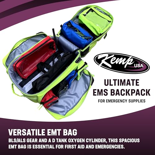 Kemp USA Ultimate EMS Backpack Neon Green Emergency - Image 5
