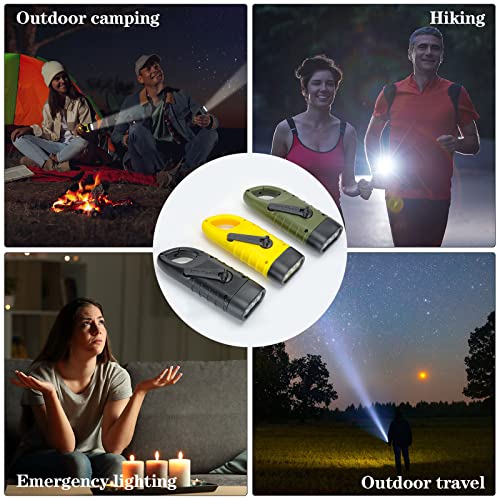 6 Pack Hand Crank Flashlights Solar Powered Flashlight, Green - Image 7