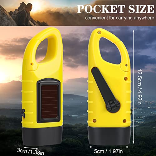 6 Pack Hand Crank Flashlights Solar Powered Flashlight, Green - Image 3