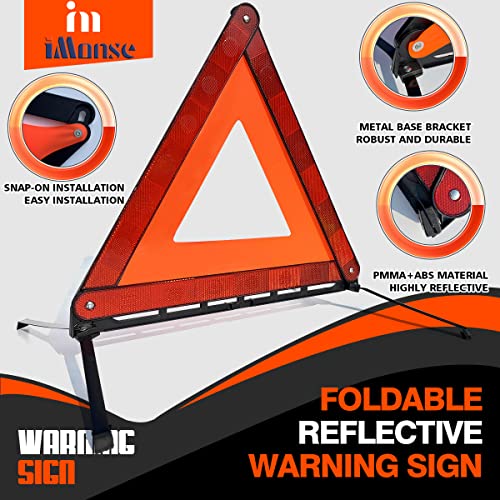 Emergency Roadside Reflective Triangles Warning Safety Kit - Image 3