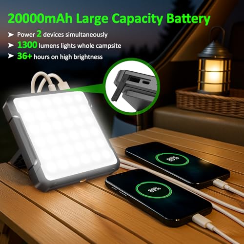 Portable Camping Lights, Rechargeable 20000mAh Dimmable - Image 3