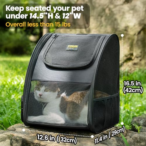 Conlun Cat Backpack Carrier for Small Dogs and Cats Fit Up - Image 3