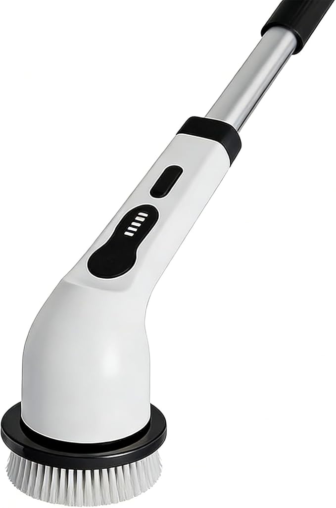 Electric Cleaning Brush,Adjustable Handle Gadgets - Rechargeable Cordless Shower Scrubber,Car Kitchen Home Shower Floor Tile Tub Grout Wall Toilet
