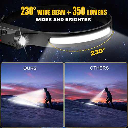 Headlamp Rechargeable, 230° Wide Beam Head Lamp LED - Image 3