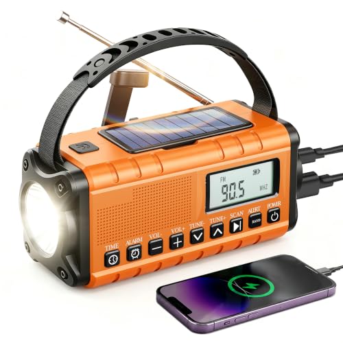 Hand Crank Emergency Radio Am Fm-10000mAh/37000mWh NOAA Weather - Image 2