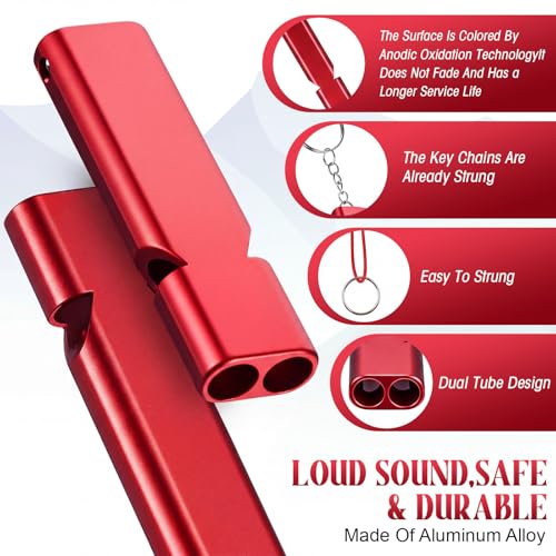 100 Pcs Aluminum Emergency Whistles Bulk with Lanyard - Image 4