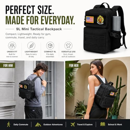 9L Mini Tactical Backpack Small Military Gym Bag for Men | Home Repair - Image 4