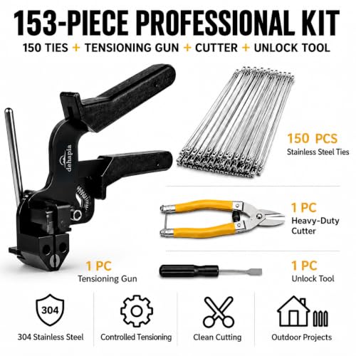 Stainless Steel Cable Tie Gun Kit, 153 Pieces, 150 Ties - Image 3