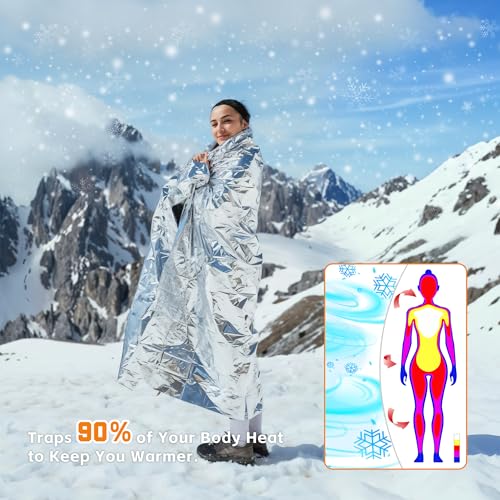 100 Pack Emergency Blankets - Mylar Thermal Space Blankets - Image 6