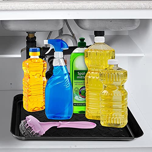 3 Pcs Under Sink Drip Tray, 13.8 * 10.8 Inch Plastic Under the Sink Drip Protector Tray Under the Sink Mat Under Sink Drip Catcher for Kitchen Bathroom or Laundry Room - Image 6