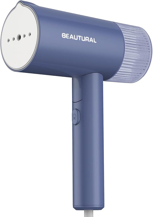 BEAUTURAL Steamer for Clothes, Portable Garment Wrinkle Remover, Fast 30s Heat-up, Foldable and Handheld, 120V Only (Not for 220V Europe), Blue