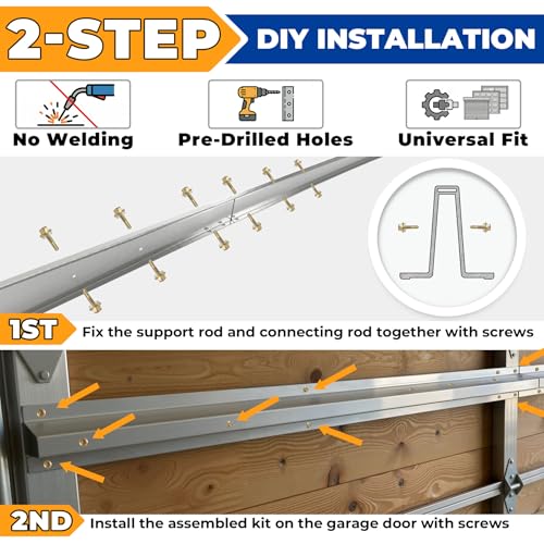 Garage Door Strut, 9 FT Garage Door Reinforcement Bracket - Image 7
