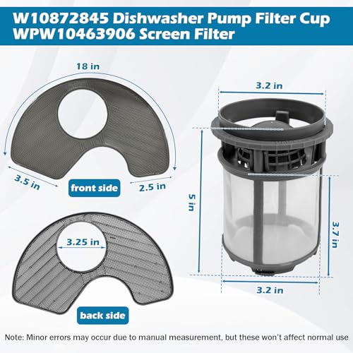 BigHead W10872845 Dishwasher Pump Filter Cup & WPW10463906 Screen - Image 3