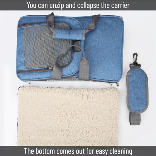 Mr. Pen- Pet Carrier, 17.5" x 11.2" x 11.5", Medium Size, Blue - Image 5