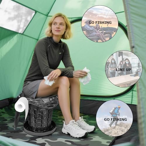 XXL 18.7" Portable Camping Toilet with Carring Handle - Image 5