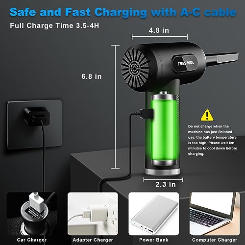 FRESMOL Compressed Air Duster, Rechargeable Cordless Electric Air - Image 6