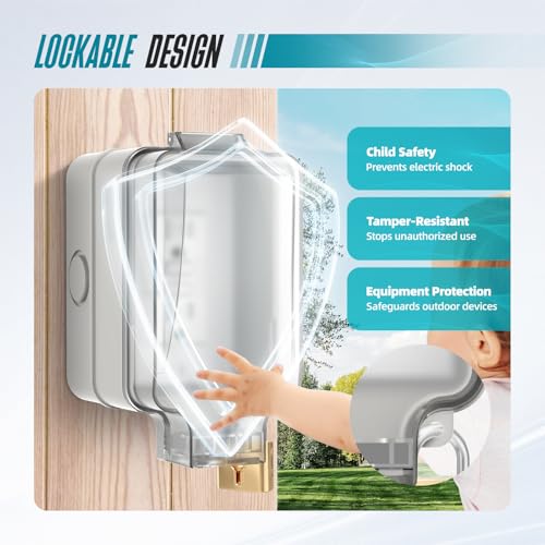 15A GFCI Outdoor Electrical Outlet Box, Hilictokt IP66 | Hand Tools - Image 6