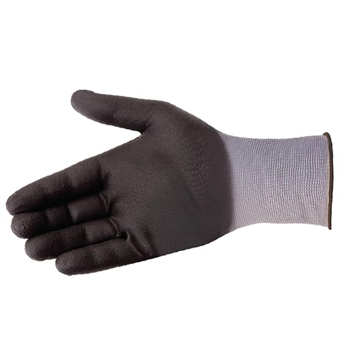 Liberty F4600 G-Grip Micro-Foam Nitrile Palm Coated Seamless Gloves with 15-Gauge Nylon Shell | Ideal for Automotive, Manufacturing, General Purpose | Gray/Black, X-Small (Pack of 12)