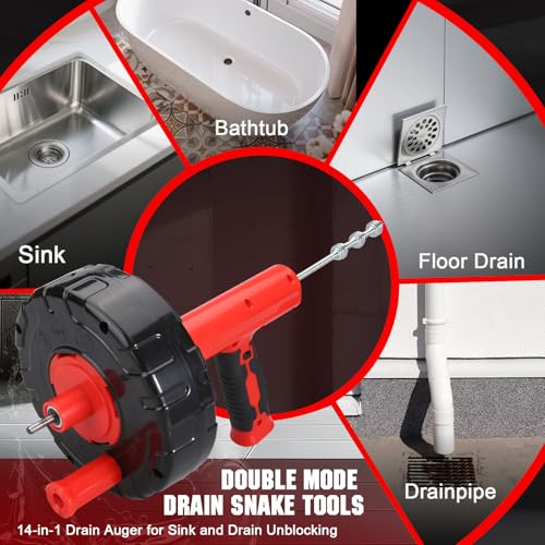 Drain Auger 33 Ft with Easy Cable Rewind System, Plumbing - Image 4