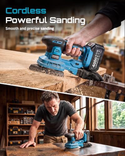 6-in-1 Muti-Sander 5” Random Orbit Sander Cordless, 2Pcs - Image 6