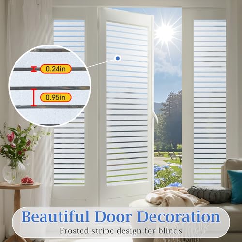 Viseeko Window Privacy Film, Frosted Static Cling, 17.5" x 78.7" - Image 5