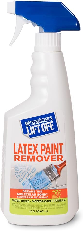 Motsenbocker's Lift Off 41301 Latex Paint Remover Spray Removes Latex Paint and Enamel, Works on Multiple Surfaces, Water-Based, Biodegradable, 22 Fl Oz, Pack of 1