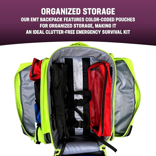 Kemp USA Ultimate EMS Backpack Neon Green Emergency - Image 7