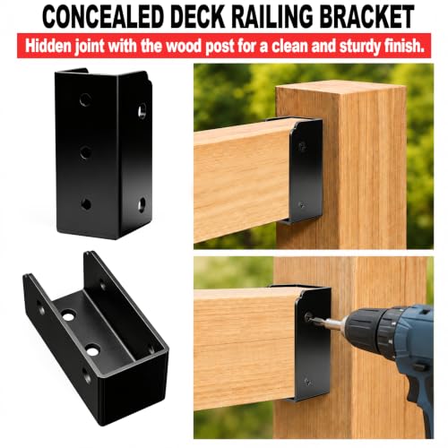 4 Pcs Stainless Steel Deck Railing Bracket Connectors for 2x4 - Image 7