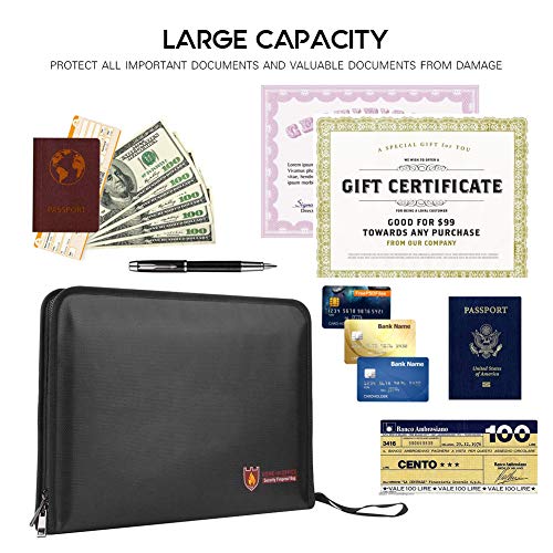 Fireproof Document Bag Fire & Water Resistant File Folder - Image 6