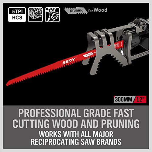 12-Inch Wood Pruning Reciprocating Saw Blades, 5TPI Saw - Image 4